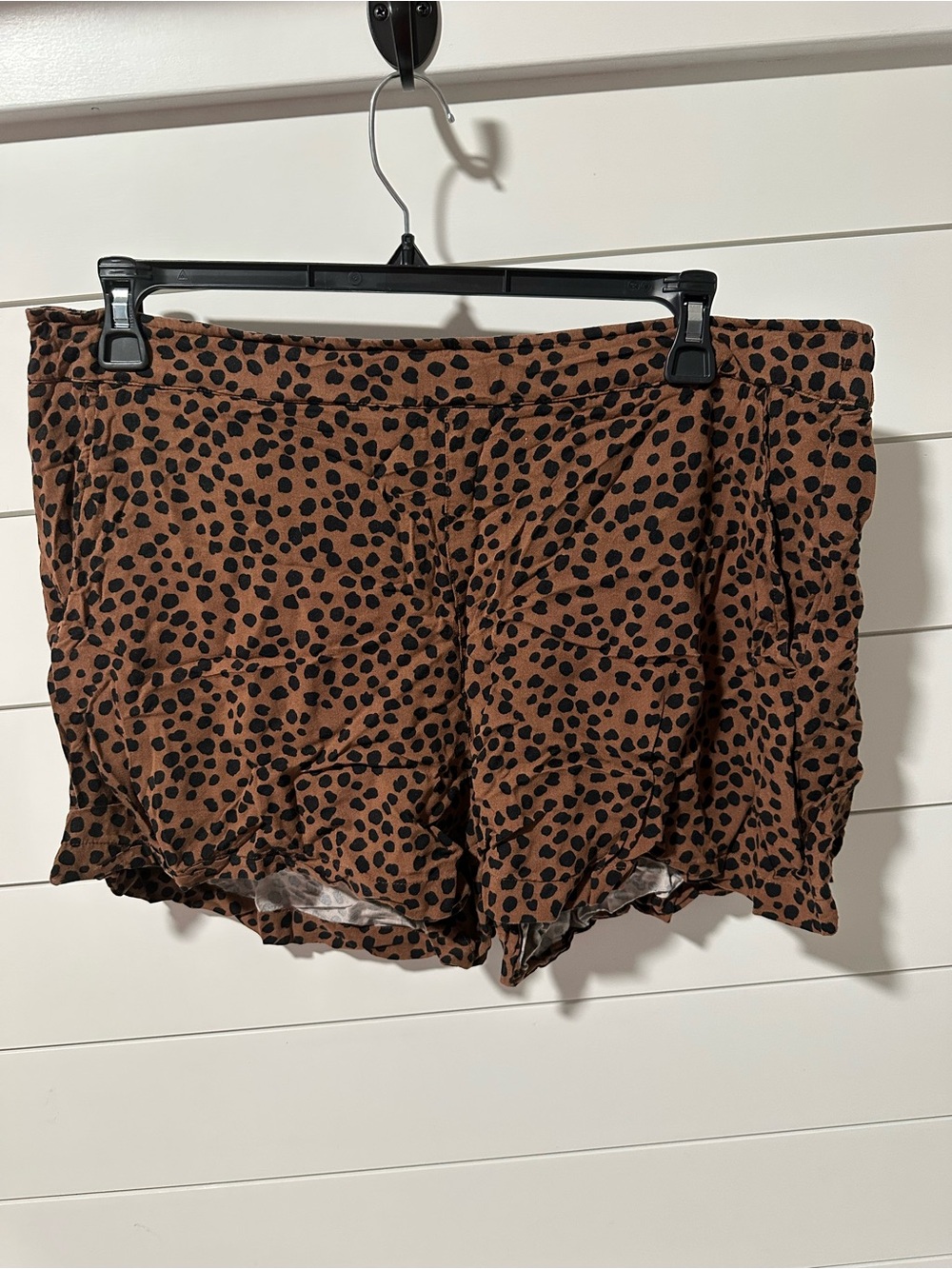 Old Navy Brown and Black Leopard-Print Athletic Shorts